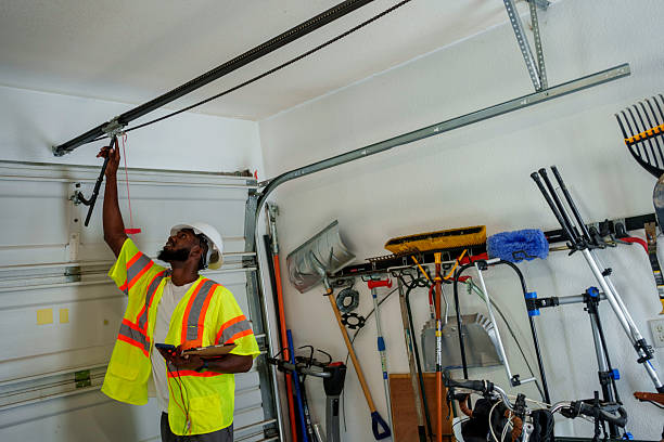 Professional Garage Door technician working in Miles, TX